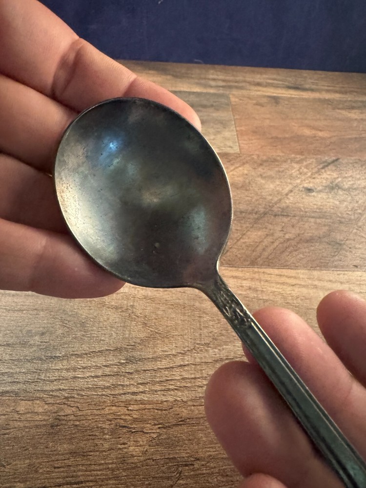 Rogers DeLuxe Plate Silverplated Soup Spoon Precious Pattern