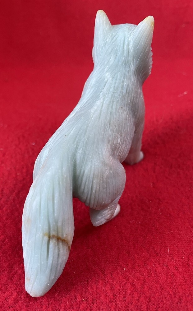 Powerful Amazonite Wolf Shaman Carving For Strength & Healing