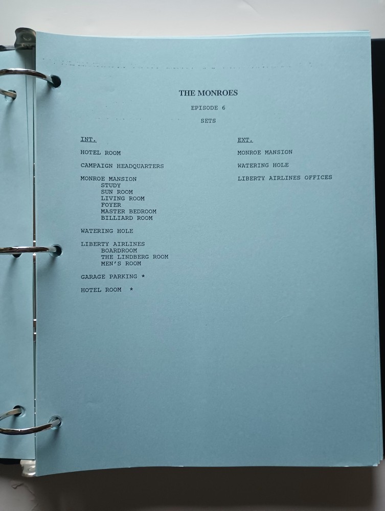 THE MONROES (1995) TV Soap Opera Scripts & Production Binder William Devane