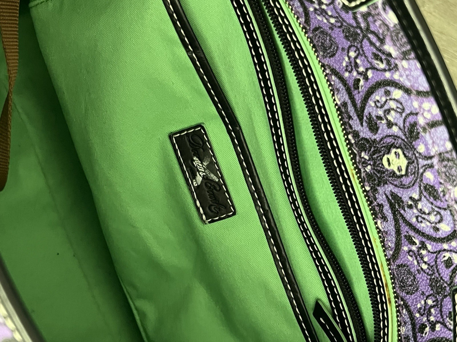 Disney Parks Haunted Mansion Madame Leota Dooney And & Bourke Purple Tote Purse