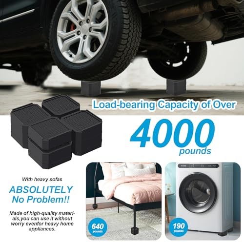 Heavy Duty Furniture Risers, Stackable Bed Risers, Adjustable Bed Raising