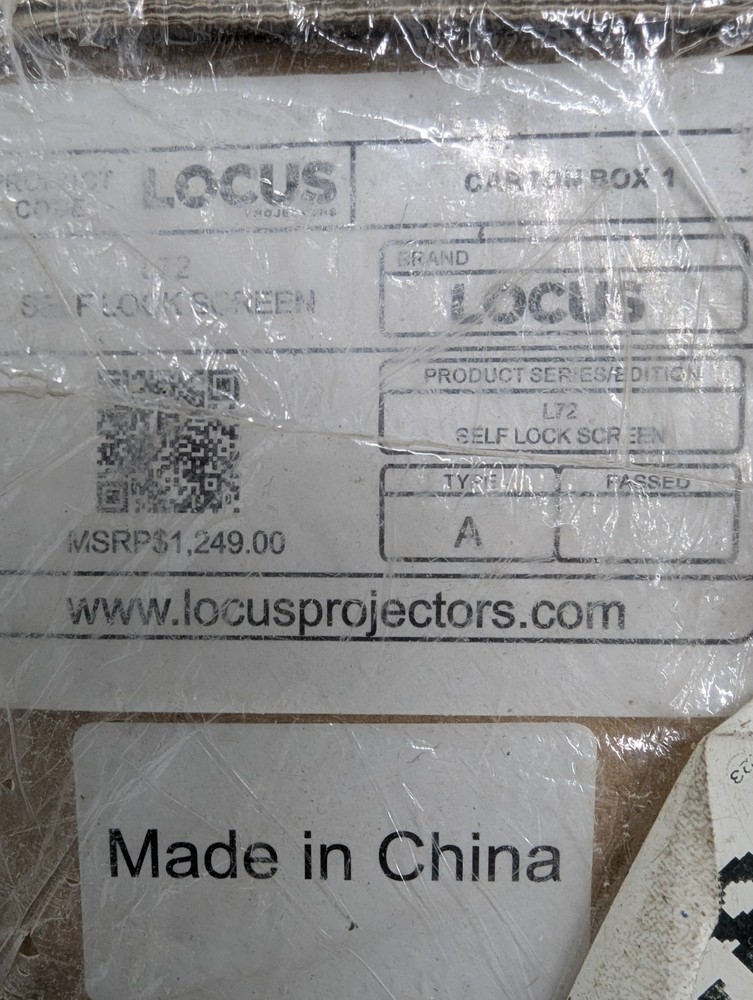 Locus L72 Projector Screen W/ Screen Lock HD High Quality Back Drop New