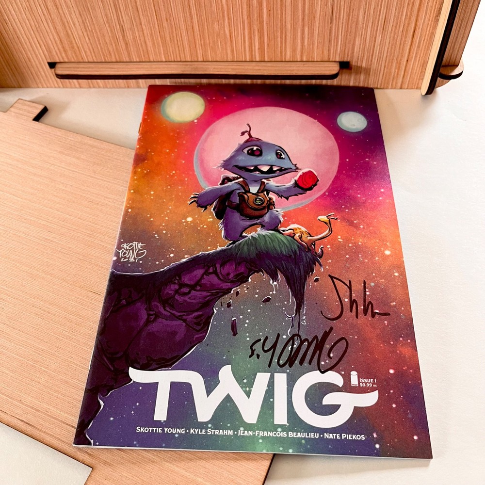 Comic Book Storage & Display Short Box with Signed Twig #1 Comic