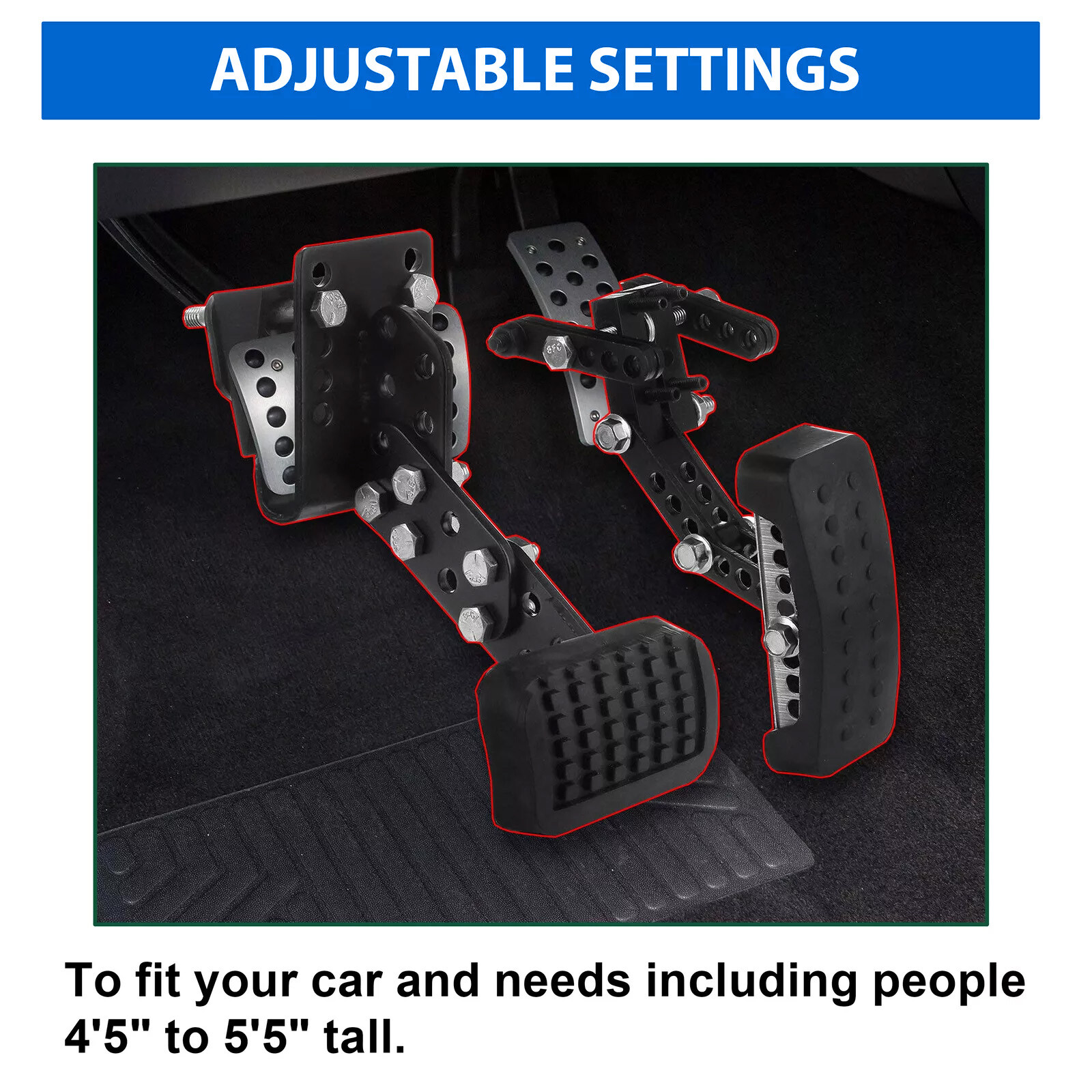 Gas and Brake Pedal Extenders for Cars，Go Kart，for Short Drivers People