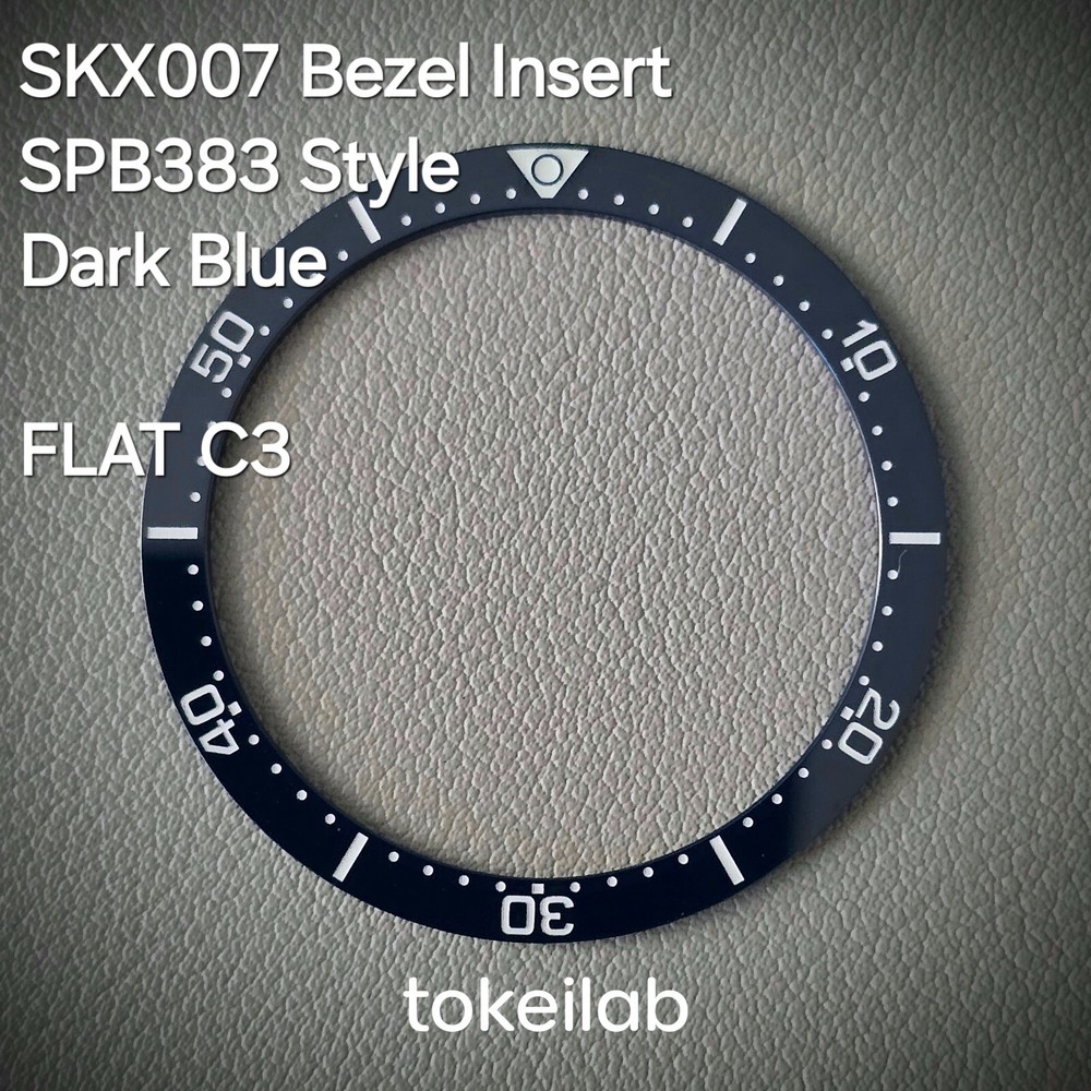 Bezel Insert SKX007 Ceramic C3 (SPB383 style) / Flat / Dark Blue