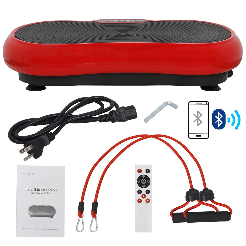 Vibration Plate Exercise Machine for Full Body Workout with Bluetooth, Red