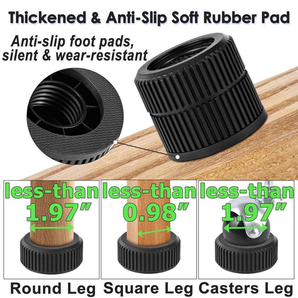 Stackable Furniture Risers 4 Pack, Adjustable Bed Risers for Bed, Sofa, Chair...