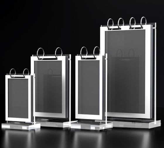 Clear Acrylic Sign HolderFrames Desktop Double Display Holder T Type Menu Hol...