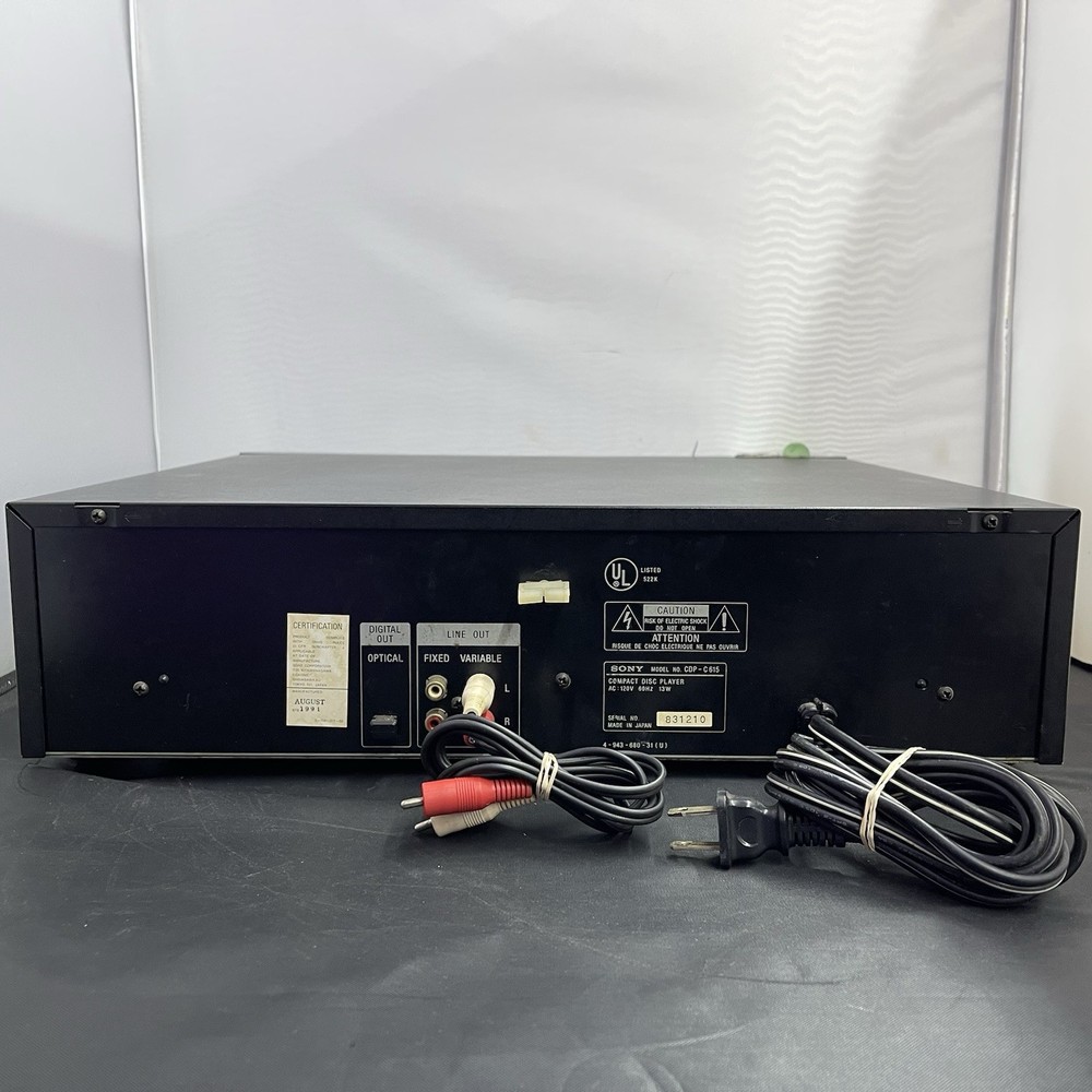 Sony CDP-C615 5-Disc CD Compact Changer Player | No Remote