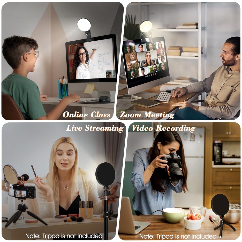 Clip On Video Light for Webcam Meetings Streaming