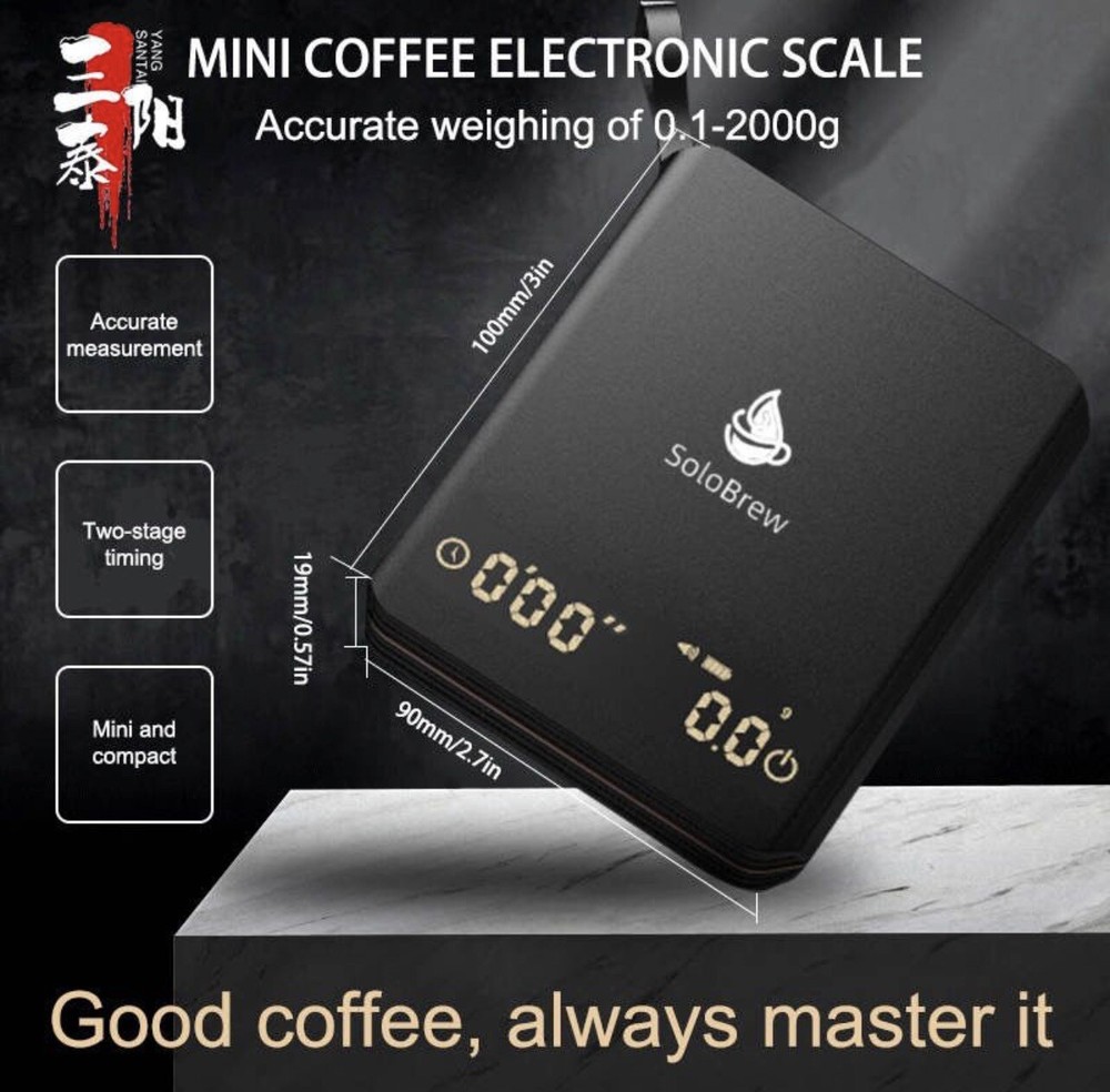 Espresso Scale USB Rechargeable Black FREE SHIPPING