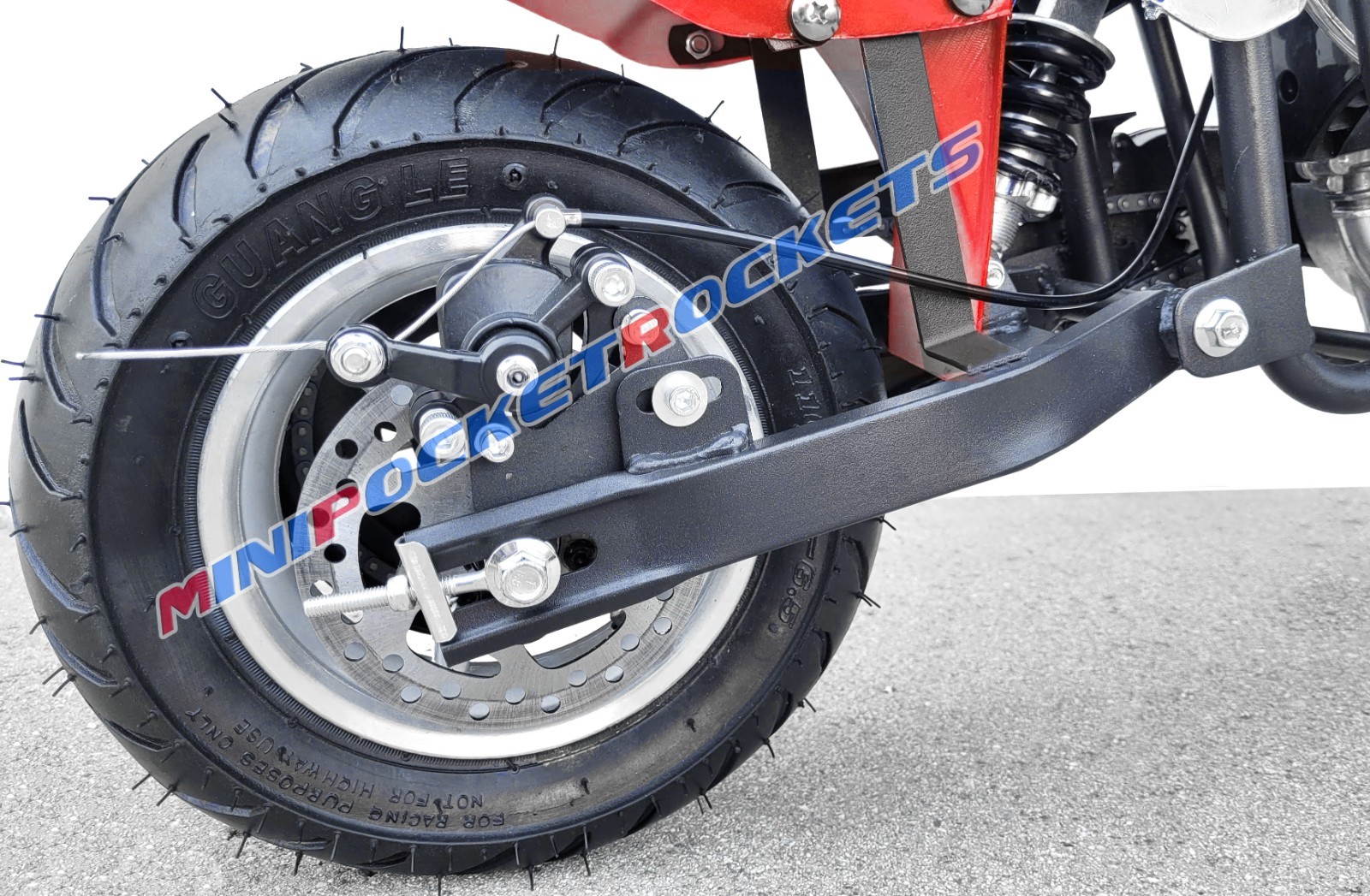 Pocket Rocket with SHOCKS - Unique gas pocket bike w/ Suspension System - 28 MPH
