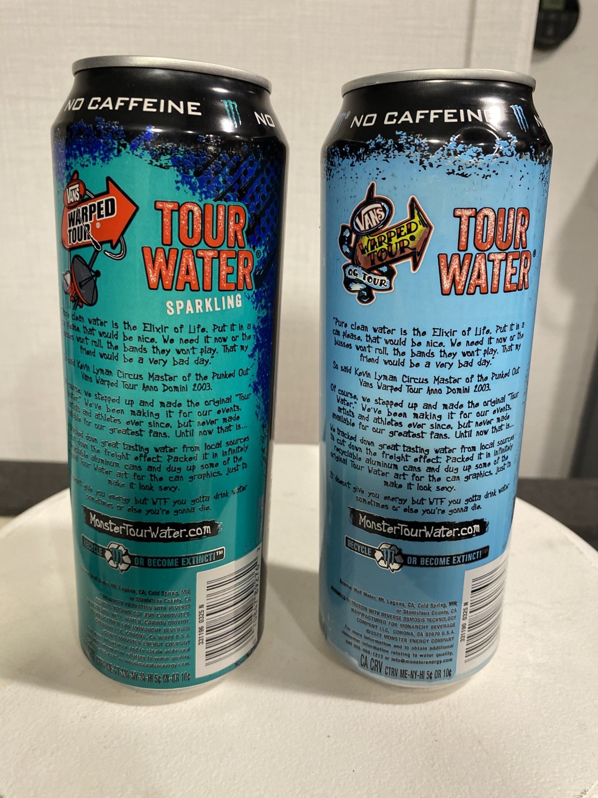 Monster Energy Deep Well Sparkling & Still Water Cans Vans Warped Tour Set FULL