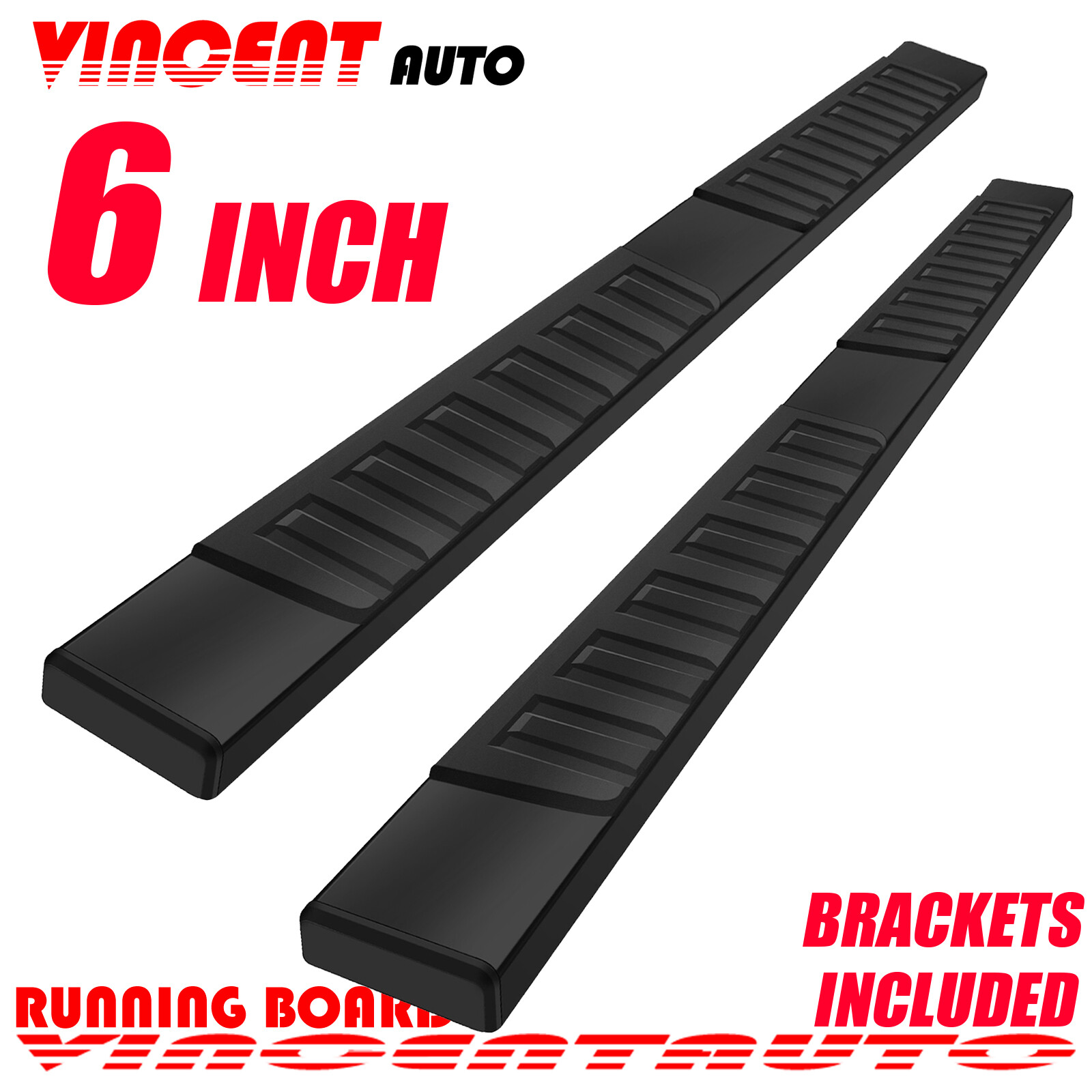 Fit Ford F-150 SuperCrew Cab 6" 2009-2014 Nerf Bar Side Step Running Board Black