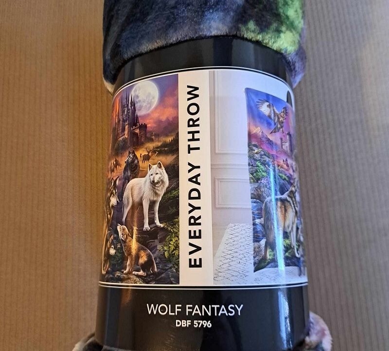 New Wolf Fantasy Throw Blanket Wolves Castle Full Moon Pack Howl Horses Forest