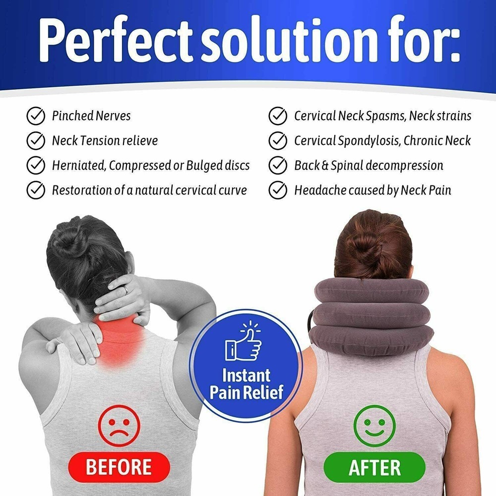 🔥🔥🔥Cervical Neck Traction Device Inflatable & Adjustable Neck Stretcher Neck