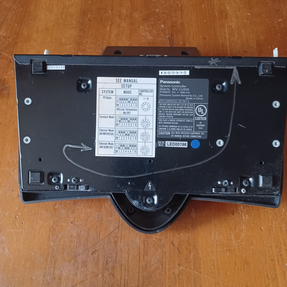 Panasonic WV-CU950 Security System Controller Alarm Screen Camera Functions