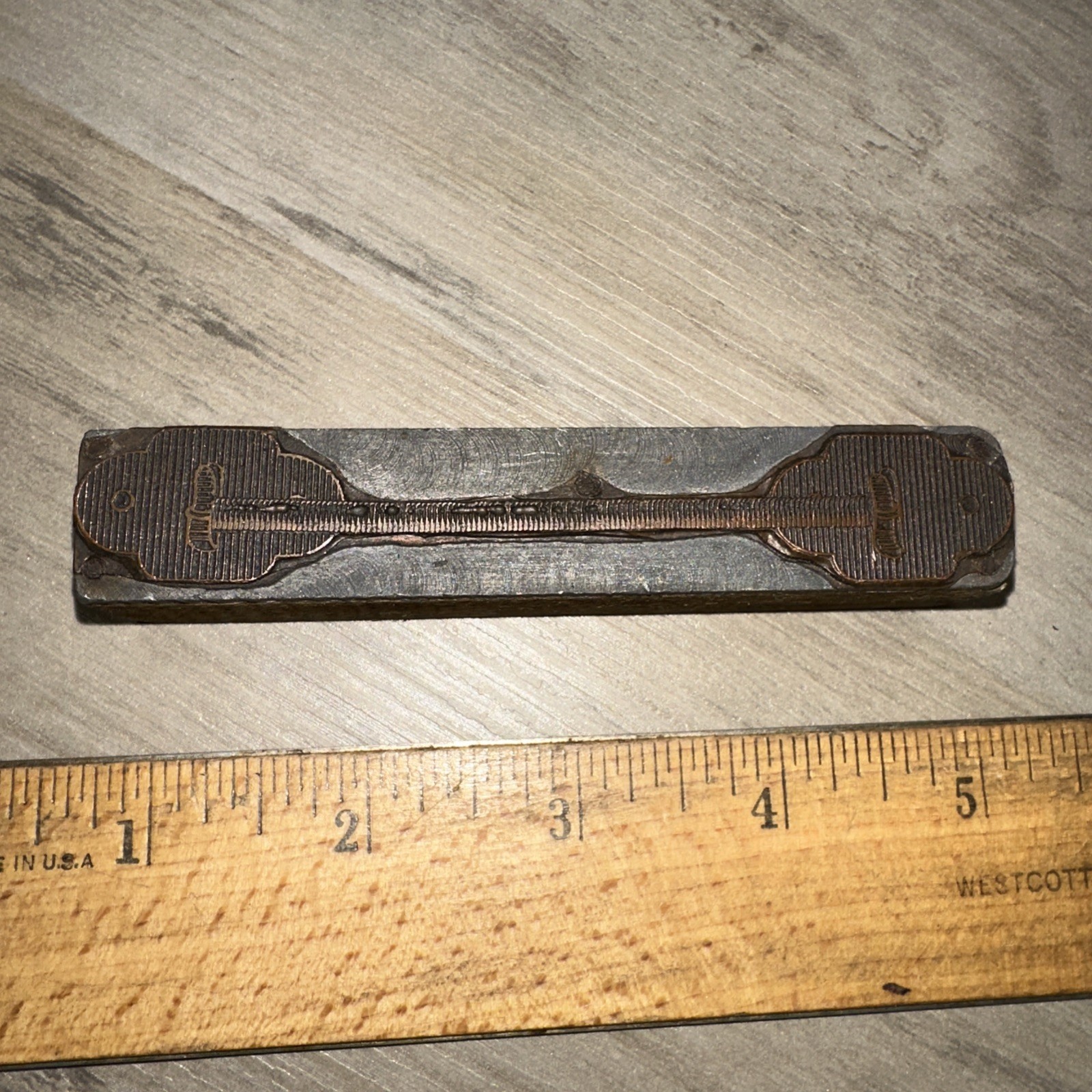 Printing Block “ Unknown Image? Clasp? “ Copper Face Block