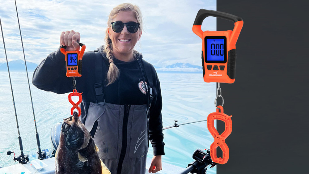 Floating Waterproof Digital Fish Scale, 110lb Capacity, Large LCD Display, Multi