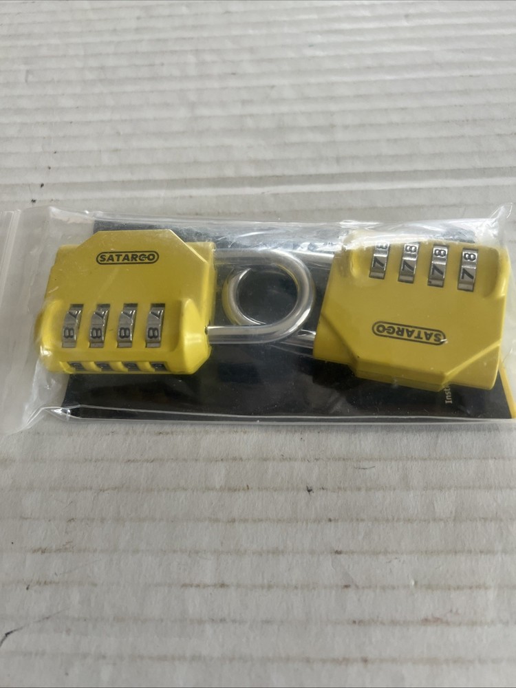 SATARGO 4 Digit Combination Lock 2 Pack Yellow New