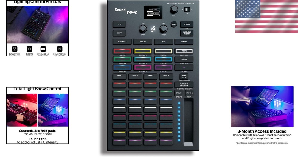 Customizable DMX DJ Lighting Controller with Live Audio Sync & Tactile Control