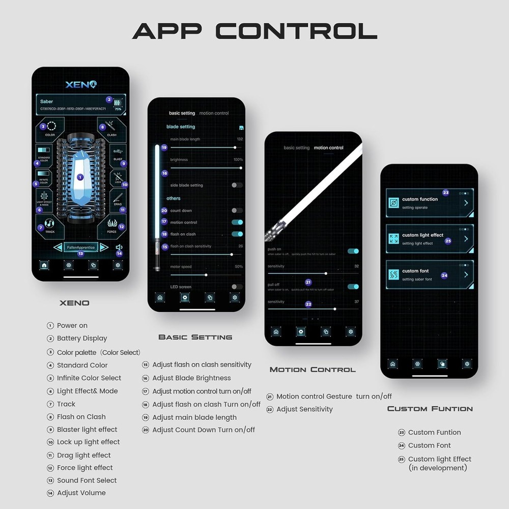Xenopixel V3 Dueling Lightsaber - Motion Control & Customizable Effects