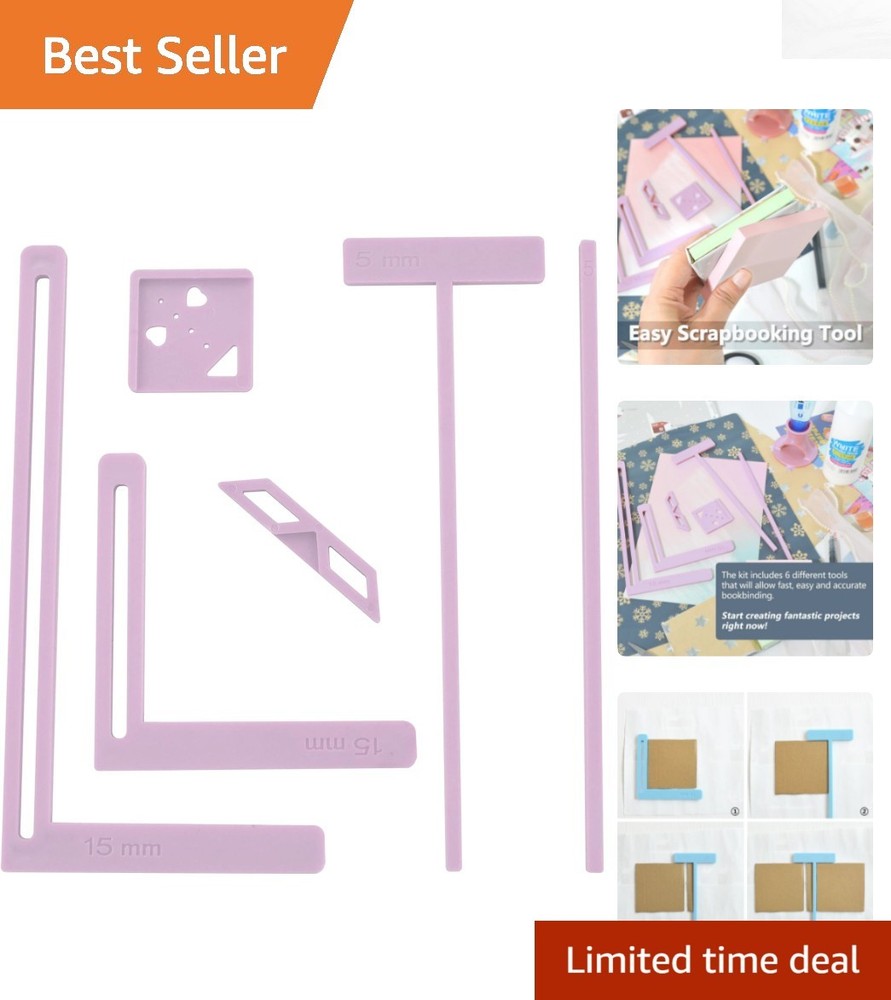 6-Piece Scrapbooking Tool Kit: Elegant Stencils & Guides for Creative Projects