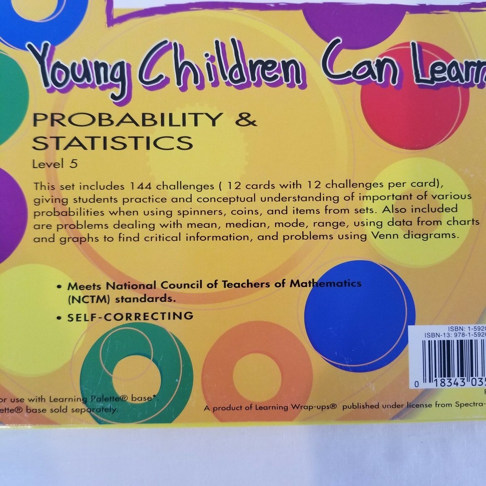 Learning Palette Probability and Statistics Math Cards Level 5 Fifth Grade