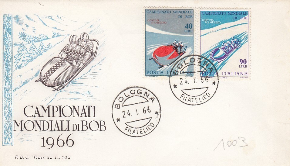 24/1/1966-1 FDC FIRST DAY "BOB WORLD CHAMPIONSHIPS" (1003)