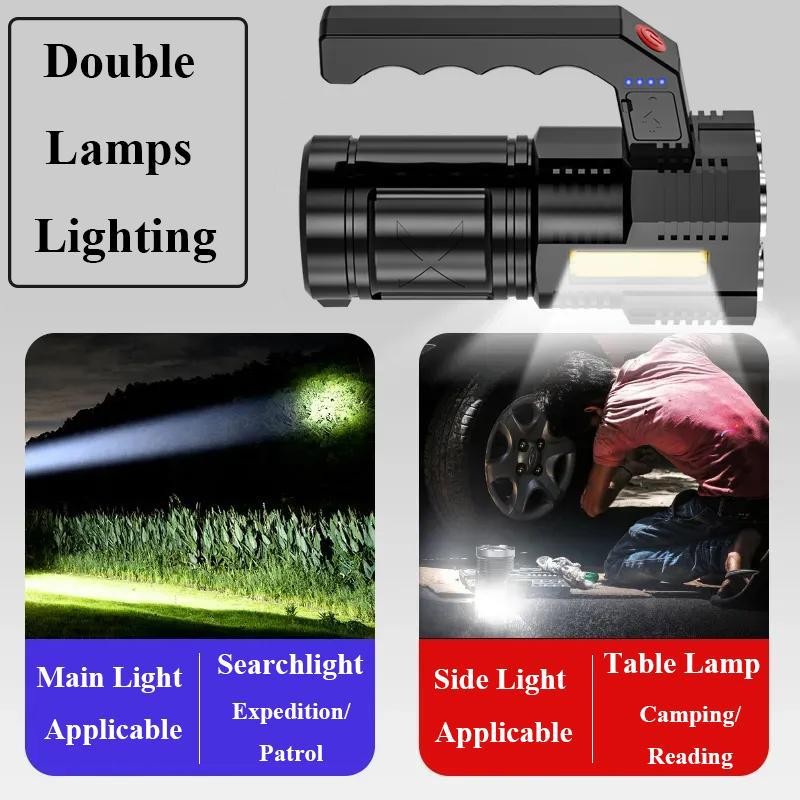 Super Bright 22000LM LED Flashlight High Powered Torch USB Rechargeable Lamp
