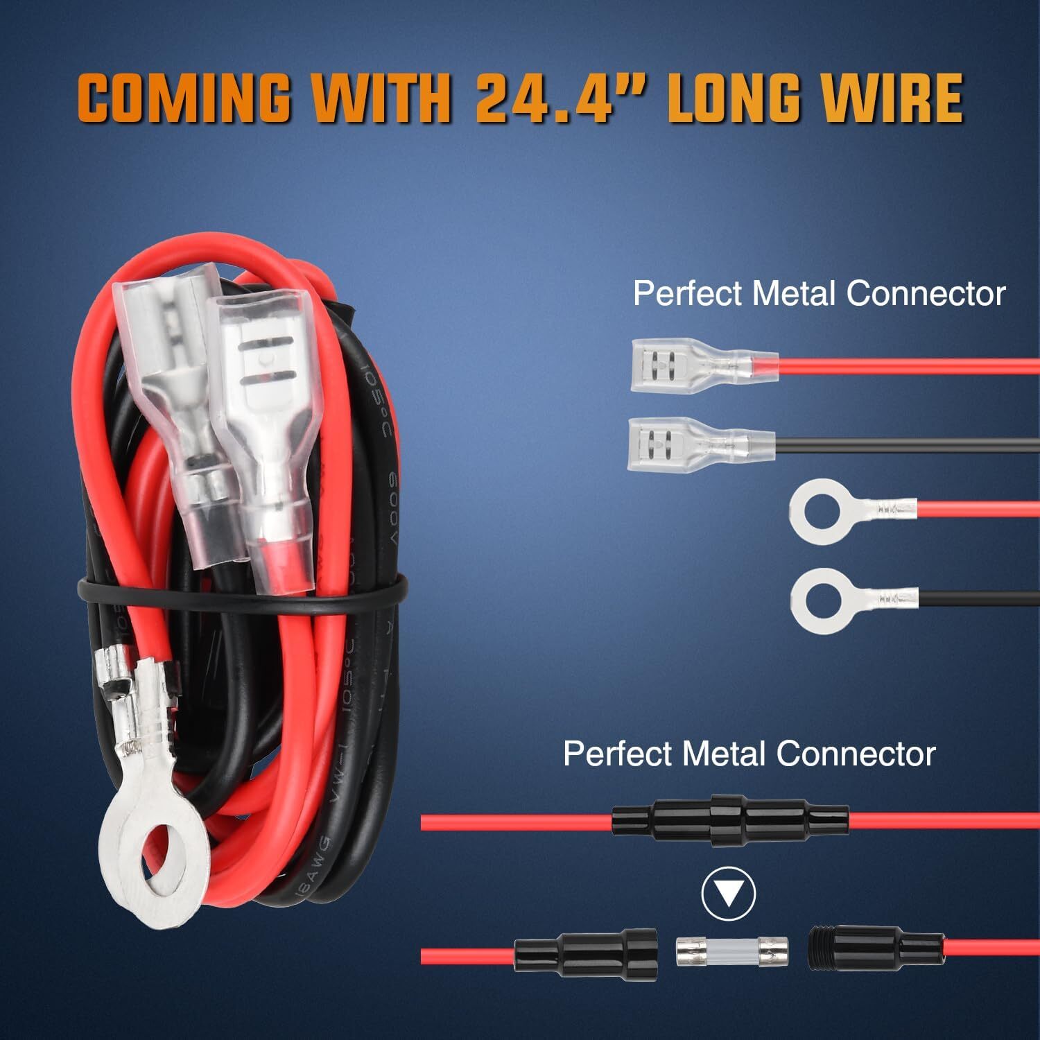 Nilight 12V Cigarette Lighter Car Replacement Socket with Terminals Wires