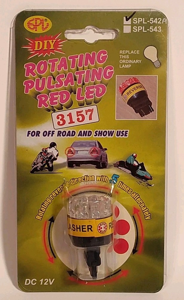 Rotating Pulsating Red LED 3157 Bulb SPL Products
