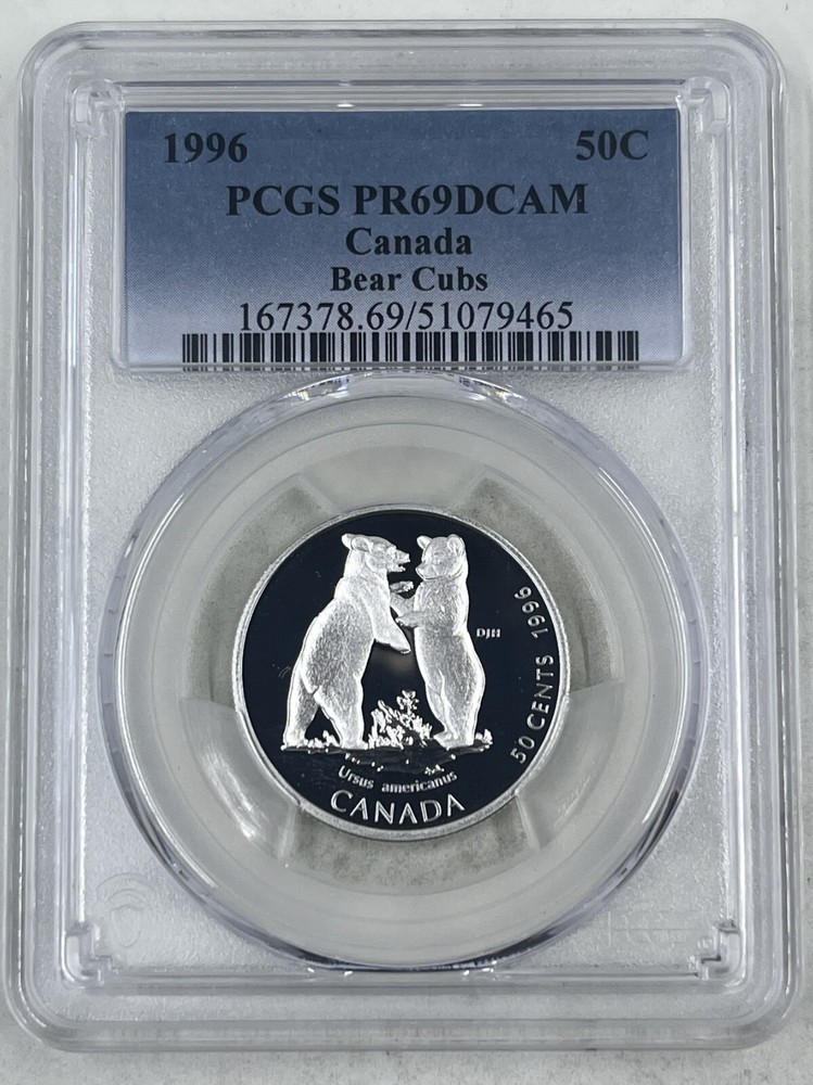 1996 50C PCGS PR69DCAM Canada Bear Cubs