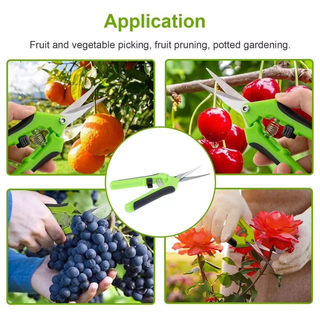 6 Pack Curved Blade Garden Scissors Trimmers Harvest Pruning Plants Trimming