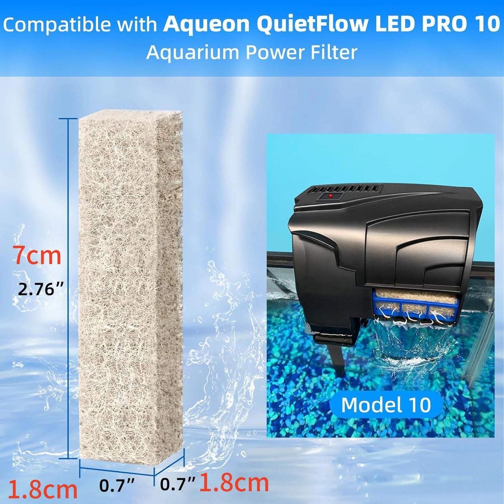 12PCS Aquarium Ammonia Filter Pads Replacement Compatible For HOB Filter