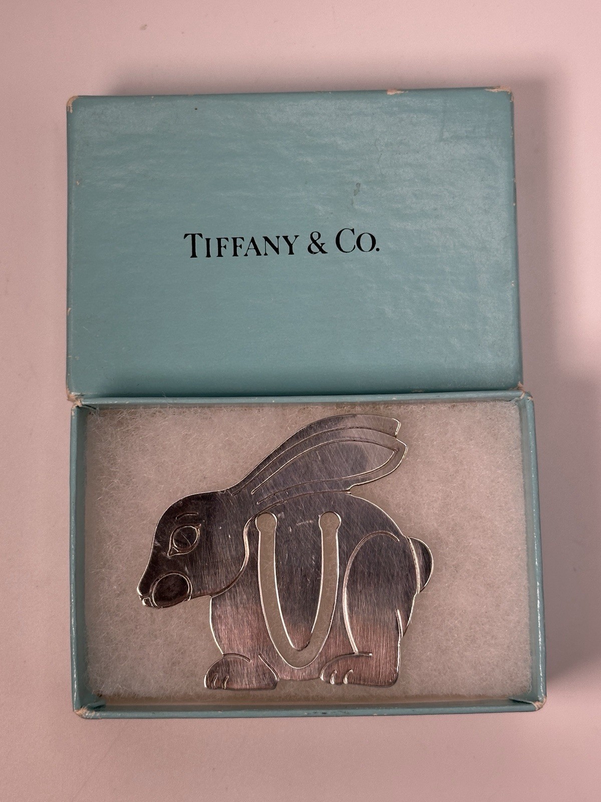 Vintage 925 Sterling Silver Tiffany&Co Bunny/Rabbit Bookmark w Box