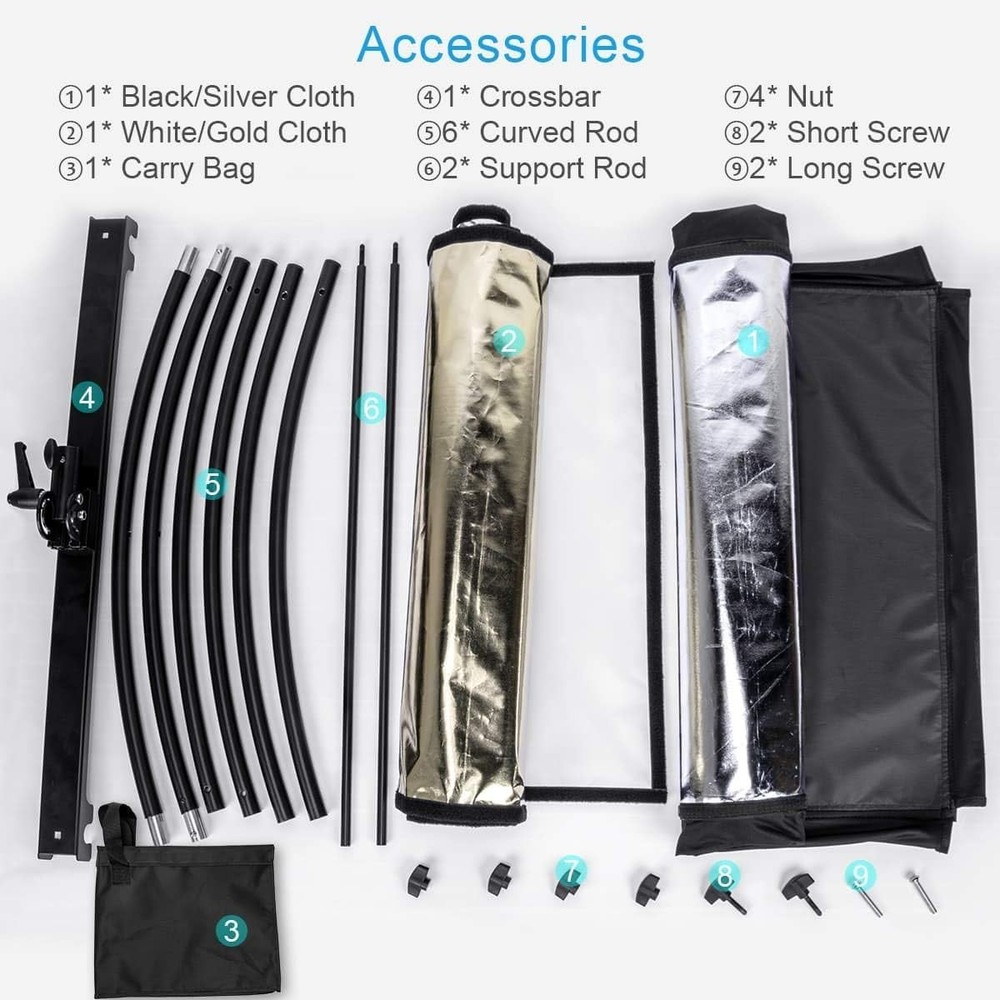 Light Reflector 70"x25.6"/178x65cm Arclight Curved Eyelighter Lighting Diffus...