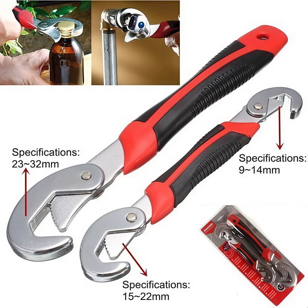 2PC Snap'N Grip 9-32mm Adjustable Wrench Spanner Universal Quick Multi-functIon