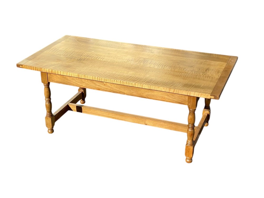 Vintage Antique Style Tiger Maple Coffee Table