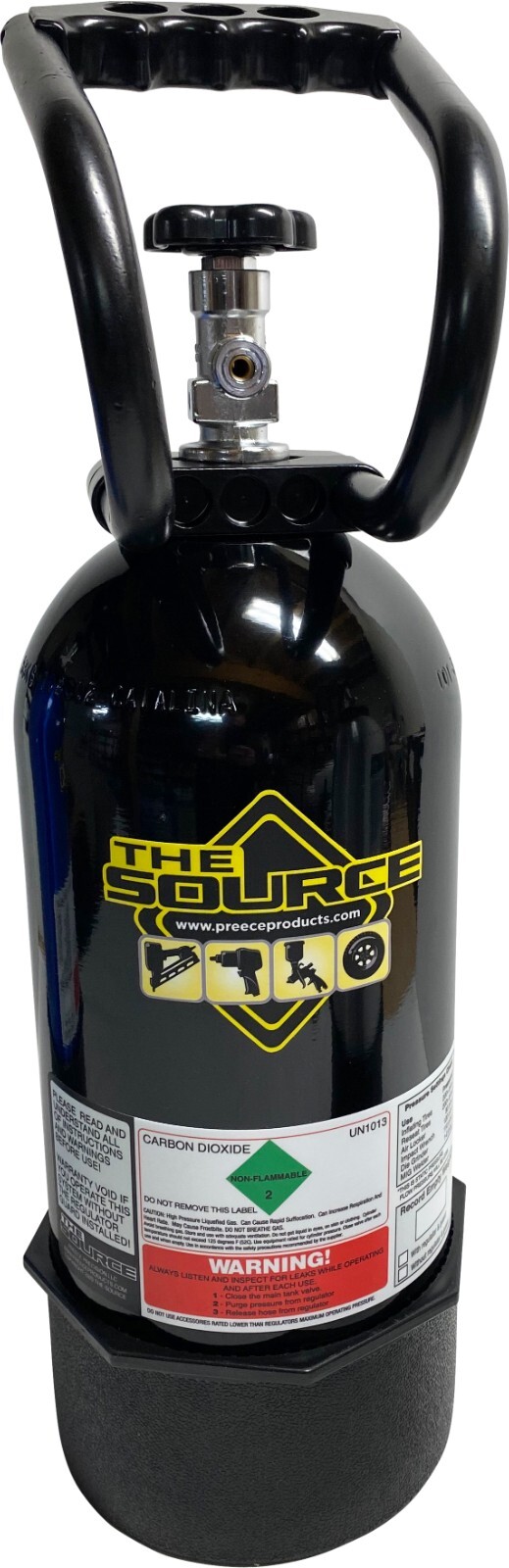 10 lb CO2 Aluminum Carbon Dioxide Tank Cylinder, Handle and Tank Boot