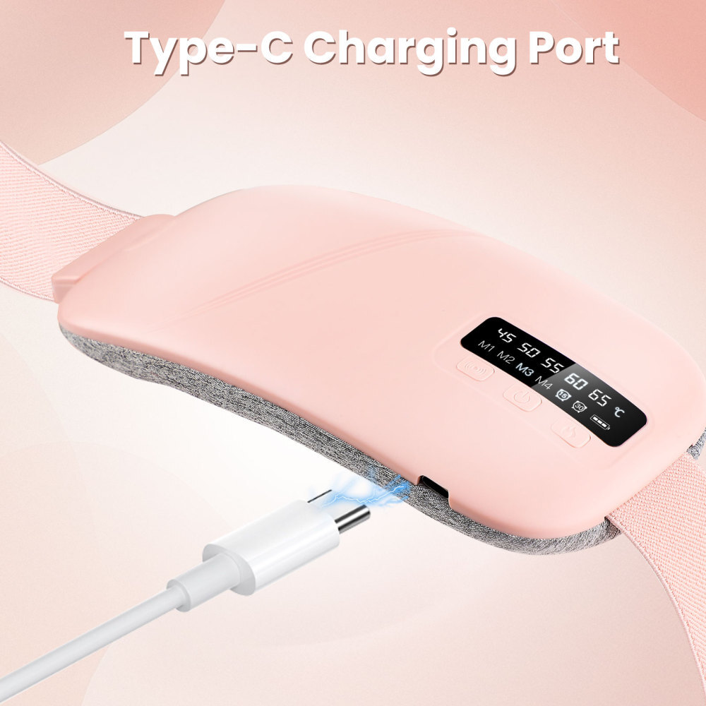 Electric Heating Menstrual Vibration Pad Belt For Period Pain Relief Cramps USB