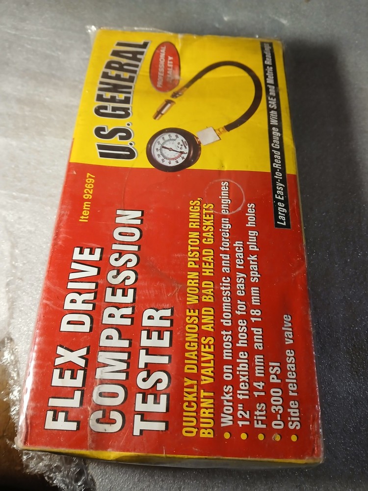 U.S. General Flex Drive Engine Compression Tester 0-300 PSI Harbor Freight