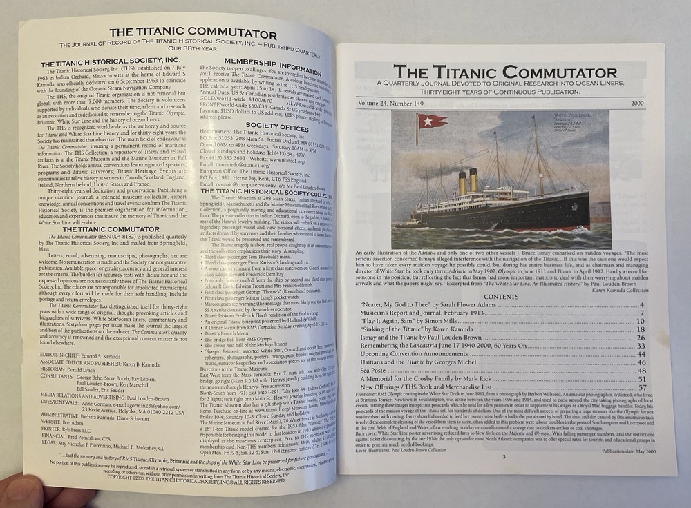 The Titanic Commutator Volume 24 Number 149 THS 2000