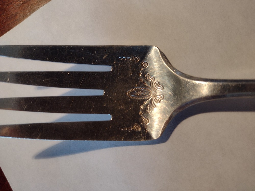 1917 ADAM MEAT FORK MASTER BUTTER Community Plate Oneida Serving silverplate
