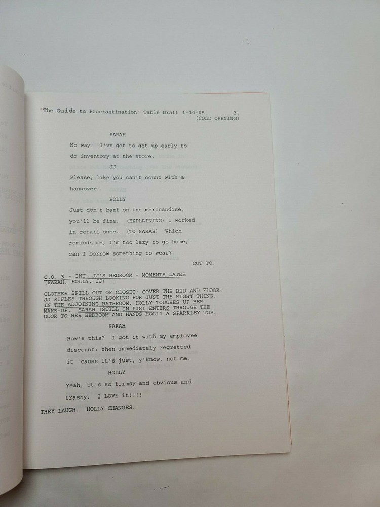 THE BAD GIRL'S GUIDE / Robin Schiff PILOT Script "The Guide to Procrastination"