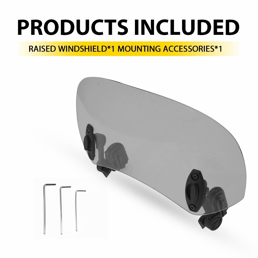 Adjustable Clip On Windshield Extension Spoiler Deflector Motorcycle For