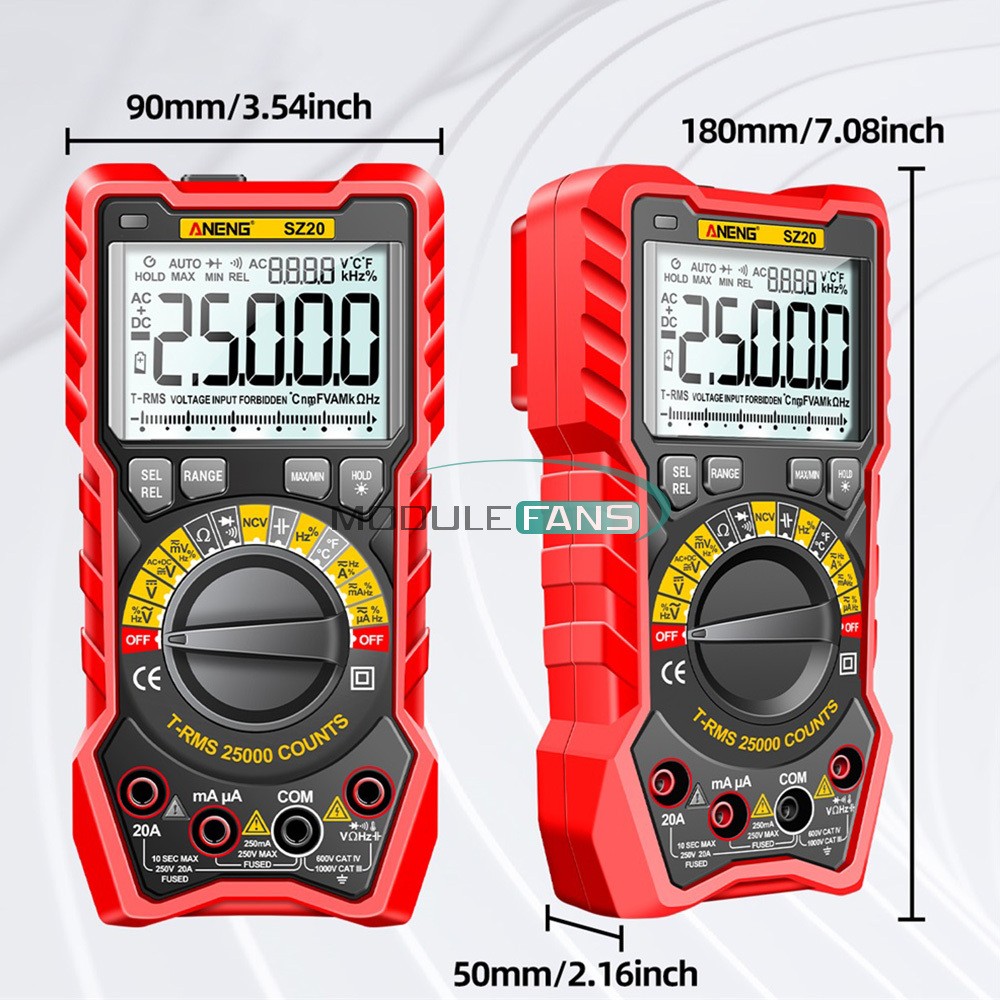 ANENG Digital Multimeter Tester Auto-Ranging AC DC NCV 25000 Counts Voltmeter