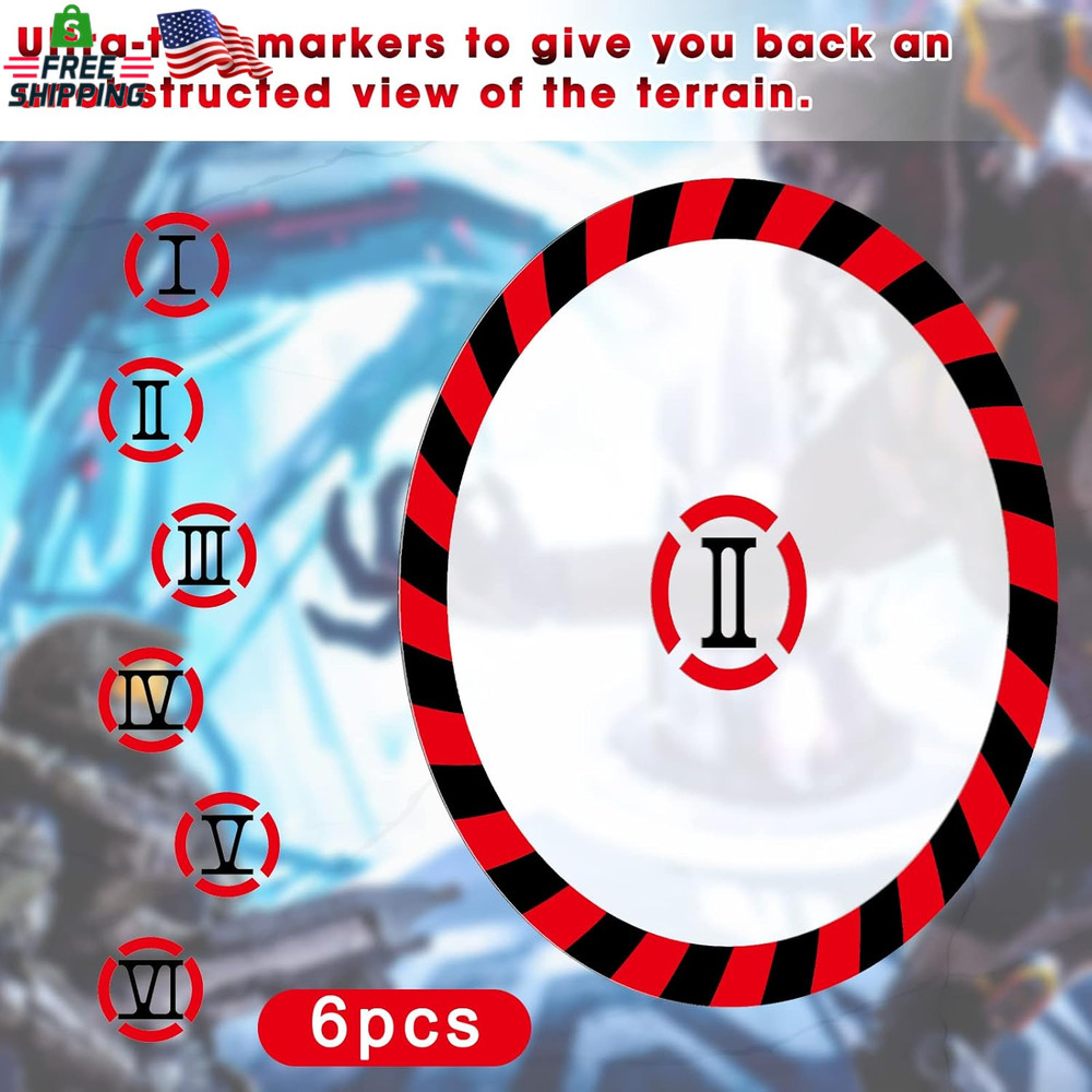 Libima 6 Pcs Objective Point Markers round PVC Objective Marker Gaming Accessory