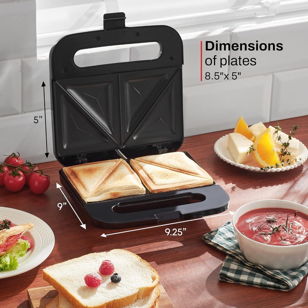 Versatile Non-Stick 2-Slice Grilled Cheese Maker - Perfect for Quick Meals