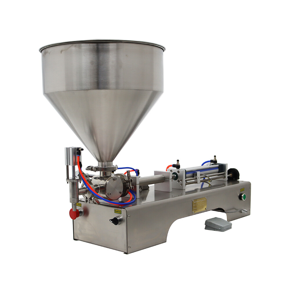 10-100ml Pneumatic Paste Liquid Filling Machine Single Nozzle with Hopper 110V